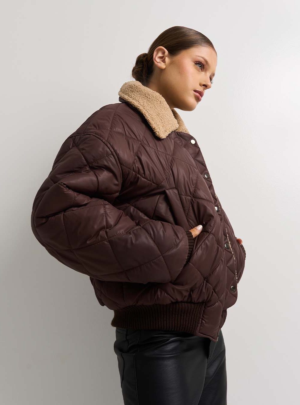 Chaqueta latte rombos