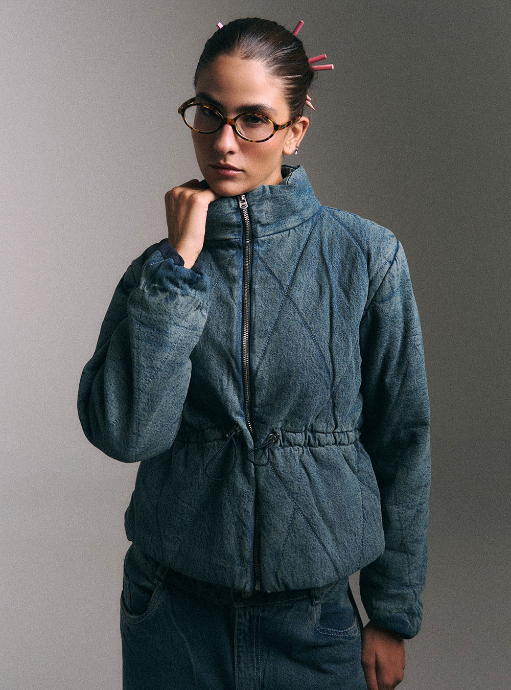 Chaqueta denim simetría